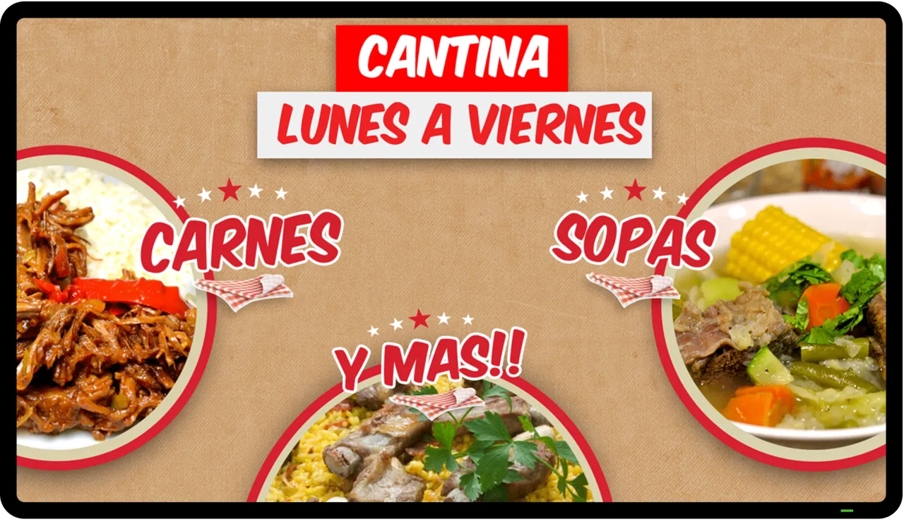 Sample digital menu
